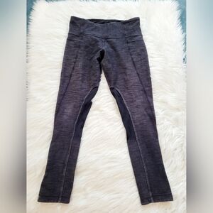 Lululemon Womens Size 6 Dark Gray Snap Button Crop‎ Leggings Pant